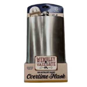 Flask . 64 Oz Brushed Stainless Steel ........... Wembly Tailgate Overtime Flask